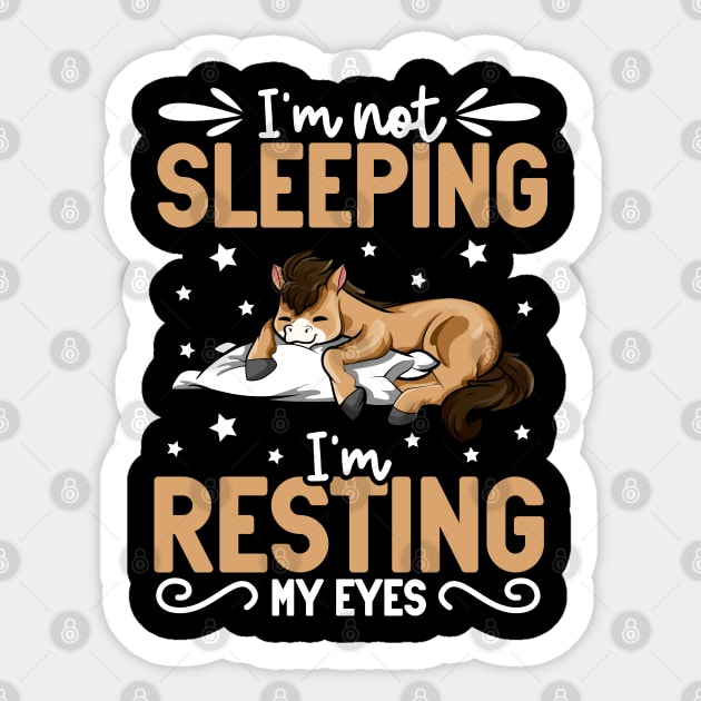 Horse - I'm not sleeping I'm resting my eyes Sticker by Modern Medieval Design